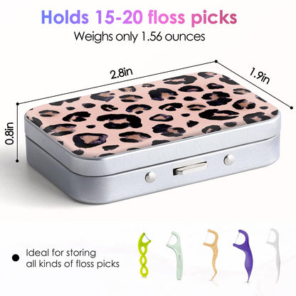 Gerkia Dental Floss Portable Case – Leopard Print, Travel-Ready, Holds 15-20 Floss Picks