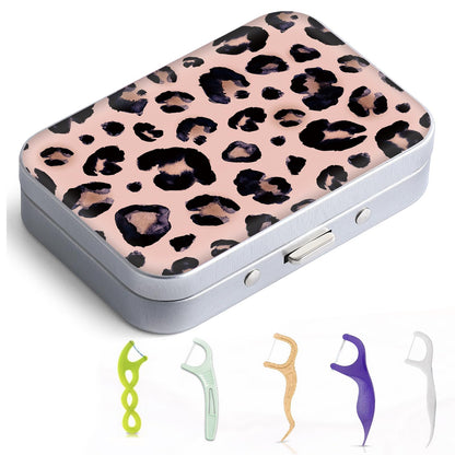 Gerkia Dental Floss Portable Case – Leopard Print, Travel-Ready, Holds 15-20 Floss Picks