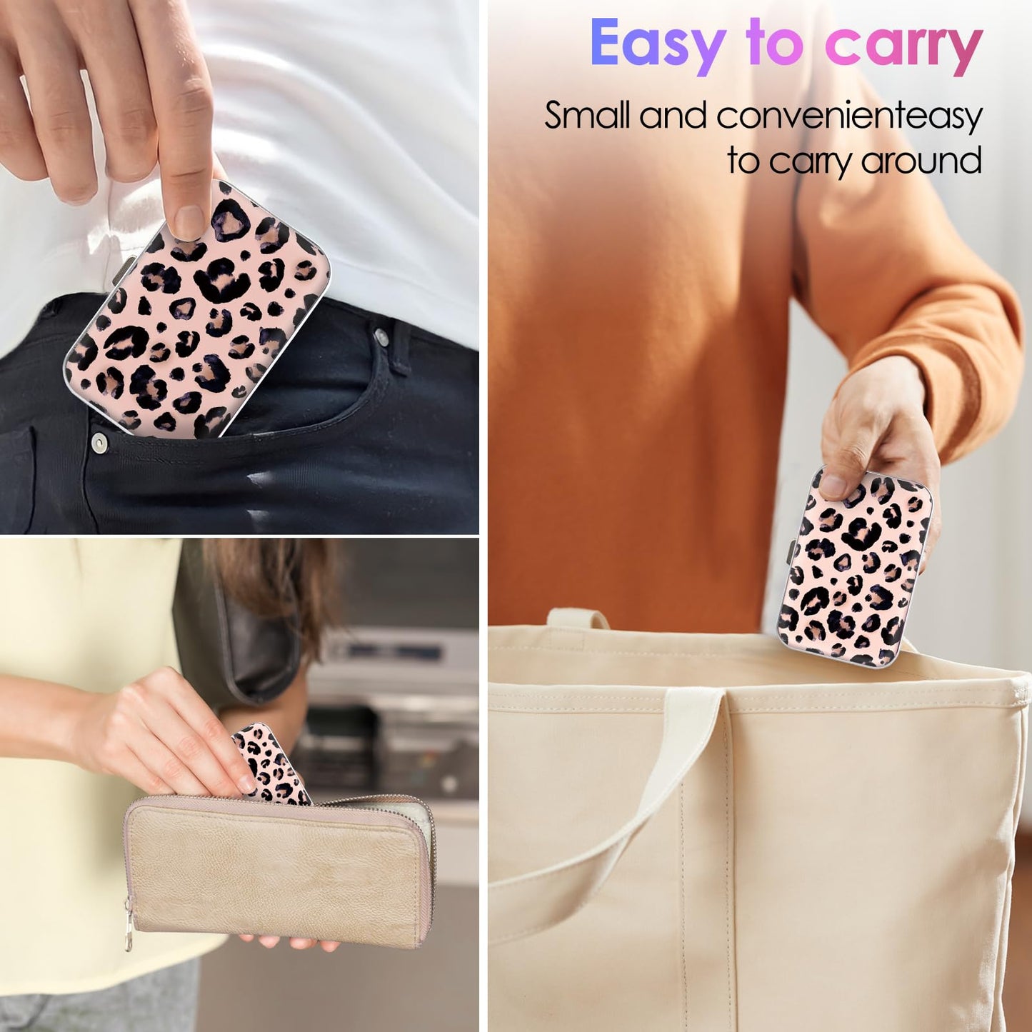 Gerkia Dental Floss Portable Case – Leopard Print, Travel-Ready, Holds 15-20 Floss Picks