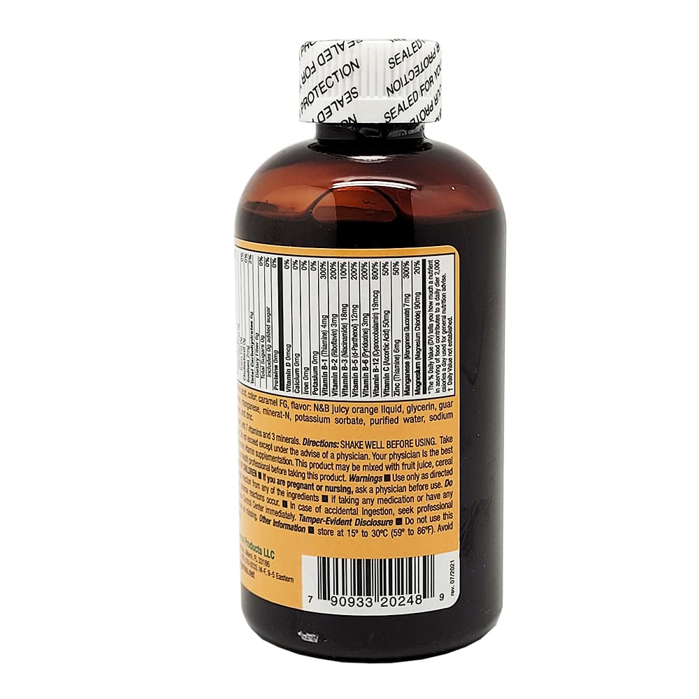 Germa B-Complex Syrup – Sugar Free Orange Flavor, 8 oz | Dietary Supplement for Energy, Bone Health & Growth
