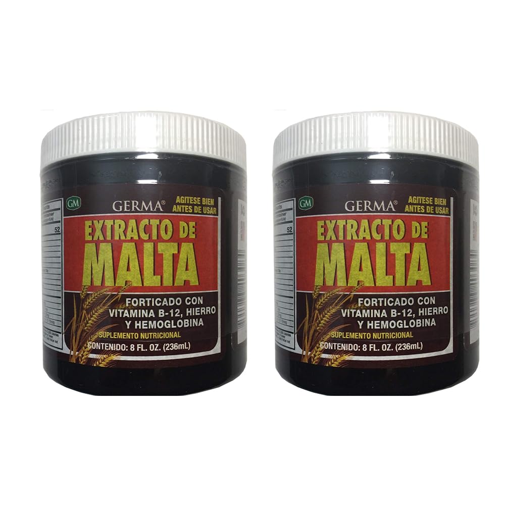 Germa Malt Extract with Vitamins B-12 & Iron - 8 oz 2-Pack