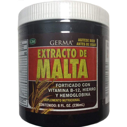 Germa Malt Extract with Vitamins B-12 & Iron - 8 oz 2-Pack