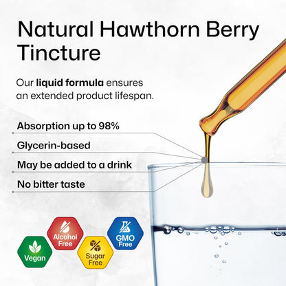 BIO KRAUTER Hawthorn Berry Drops – Pure Vegan Hawthorn Berry Liquid Drops, 655 mg/Serving, 2 oz, 28 Days, Alcohol & Sugar Free