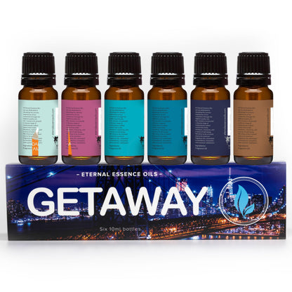 Get Away Gift Set: 6 Premium Fragrance Oils (10ml each) – Island Hop, Ocean Breeze, Tropical Passion Fruit, Aspen Winter, Instant Vacation, Sun & Sand