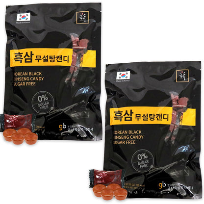 GeumHeuk Korean Panax Black Ginseng Candy – Sugar Free, No Corn Syrup, Energy Candy (400g)