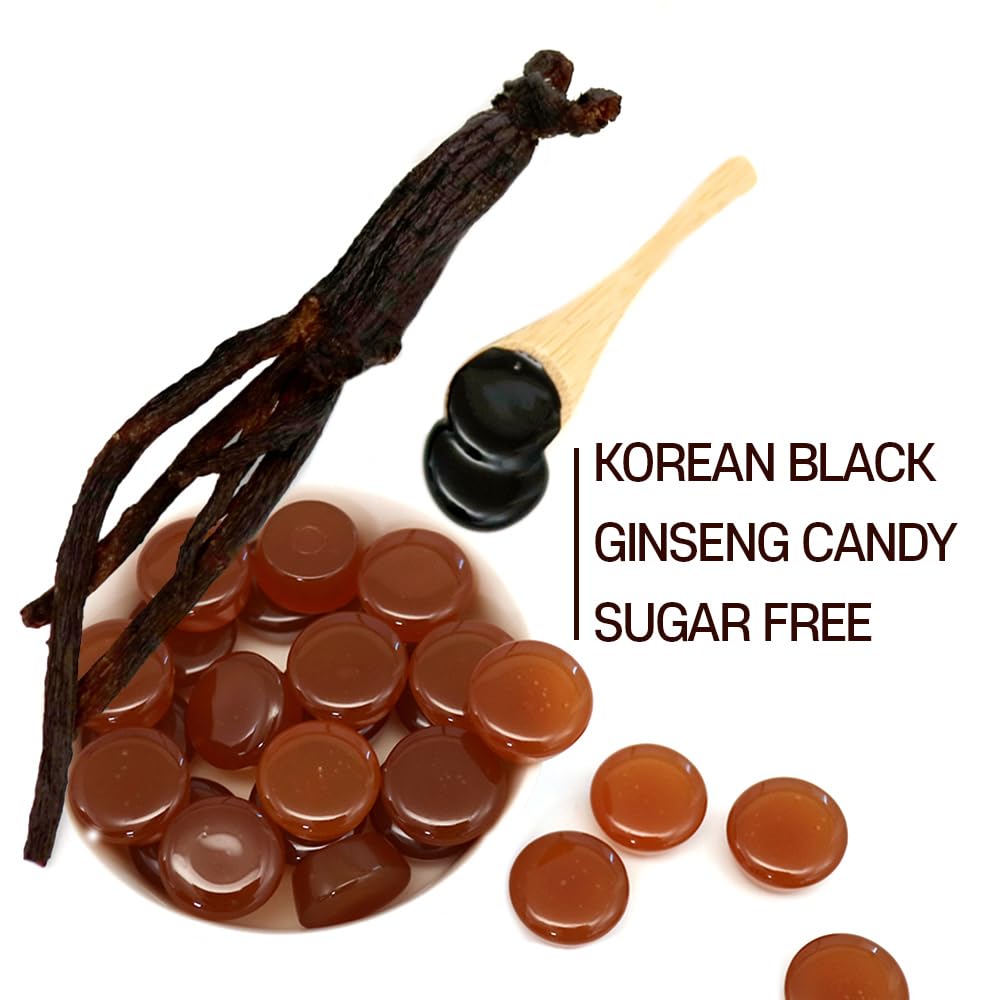 GeumHeuk Korean Panax Black Ginseng Candy – Sugar Free, No Corn Syrup, Energy Candy (400g)