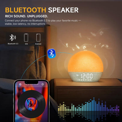 Geuuap Sunrise Alarm Clock – Natural Wake-Up Light & 30 Sleep Aids