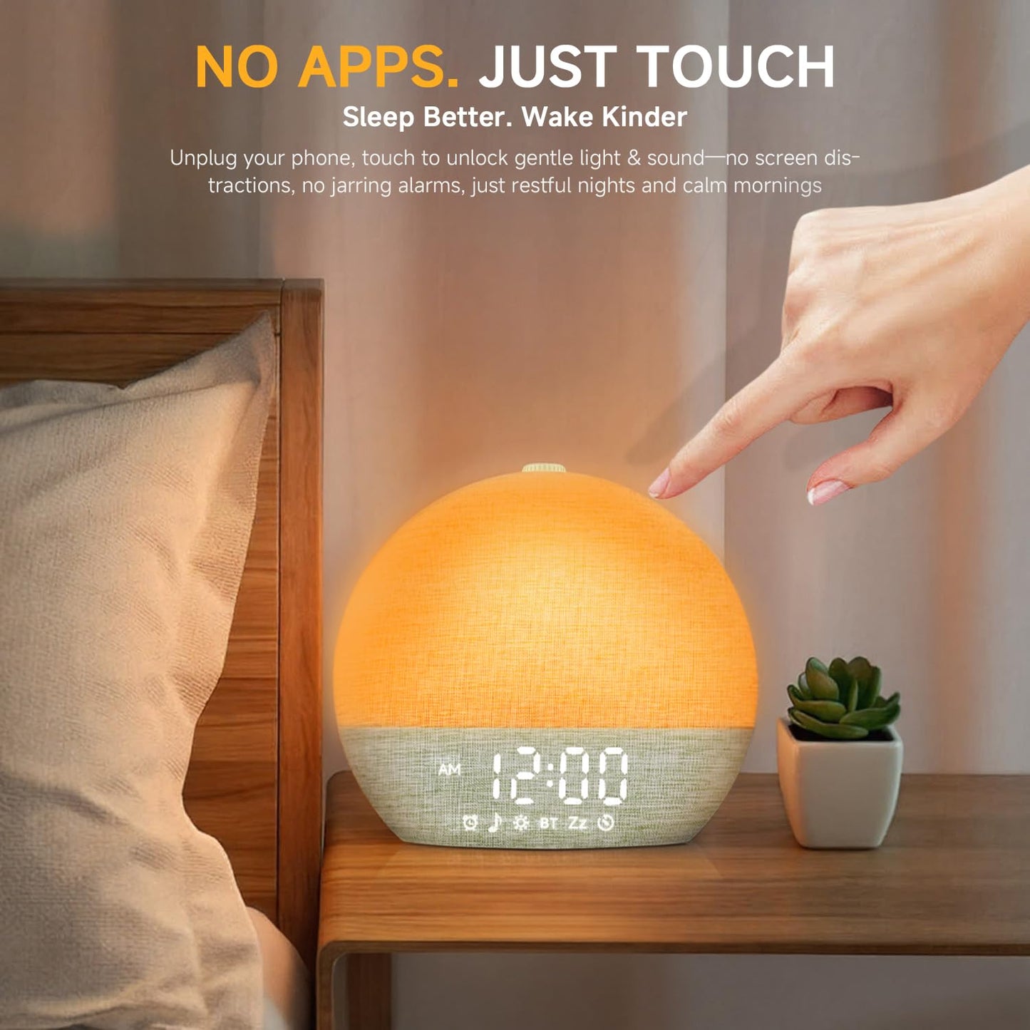 Geuuap Sunrise Alarm Clock – Natural Wake-Up Light & 30 Sleep Aids