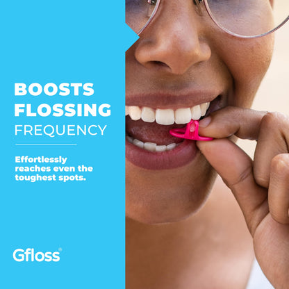 Gfloss Hands-Free Dental Floss – 40 Count | Discreet, Travel-Ready, PFAS-Free