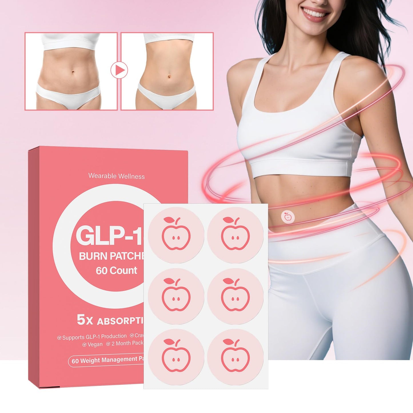 Ggvlab GLP-1 Support Patches for Women | 60 Day Supply Patches | Plant-Based Ingredients