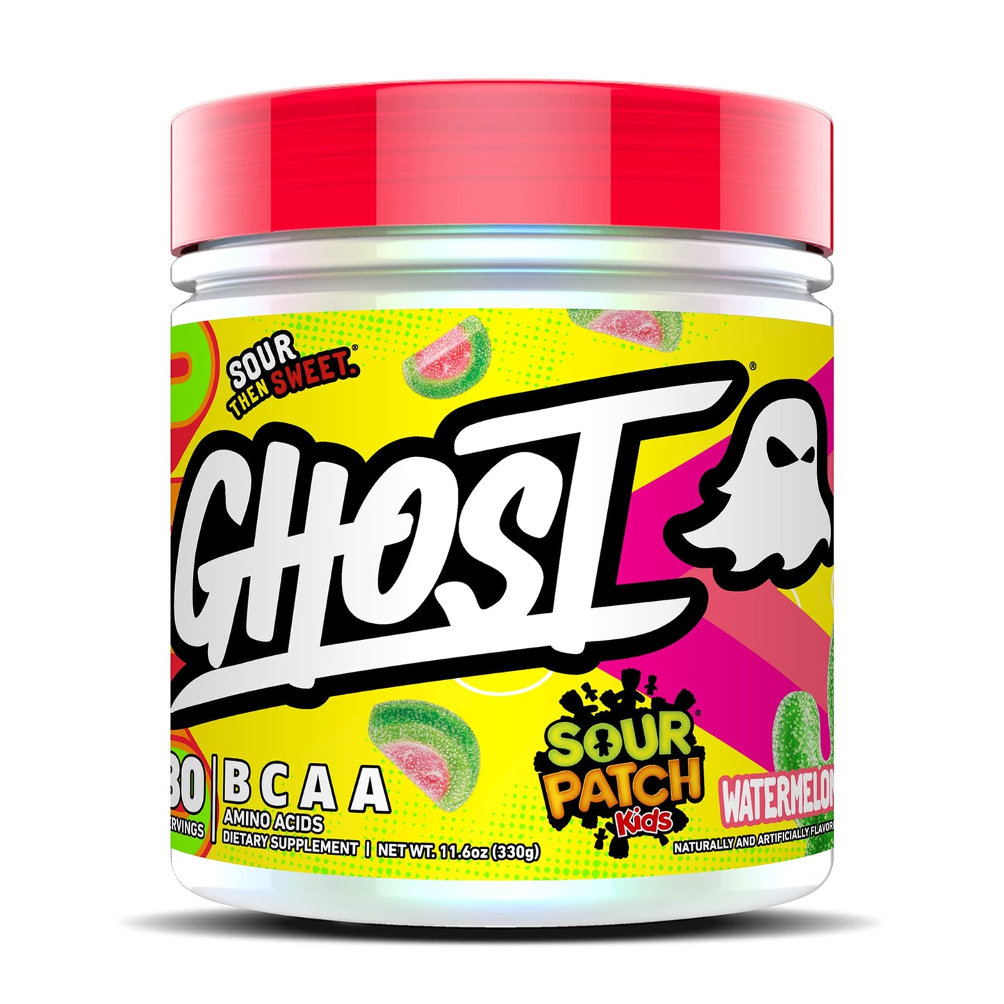 GHOST BCAA Powder Sour Patch Kids Watermelon – 30 Servings, Sugar-Free, 7G BCAAs