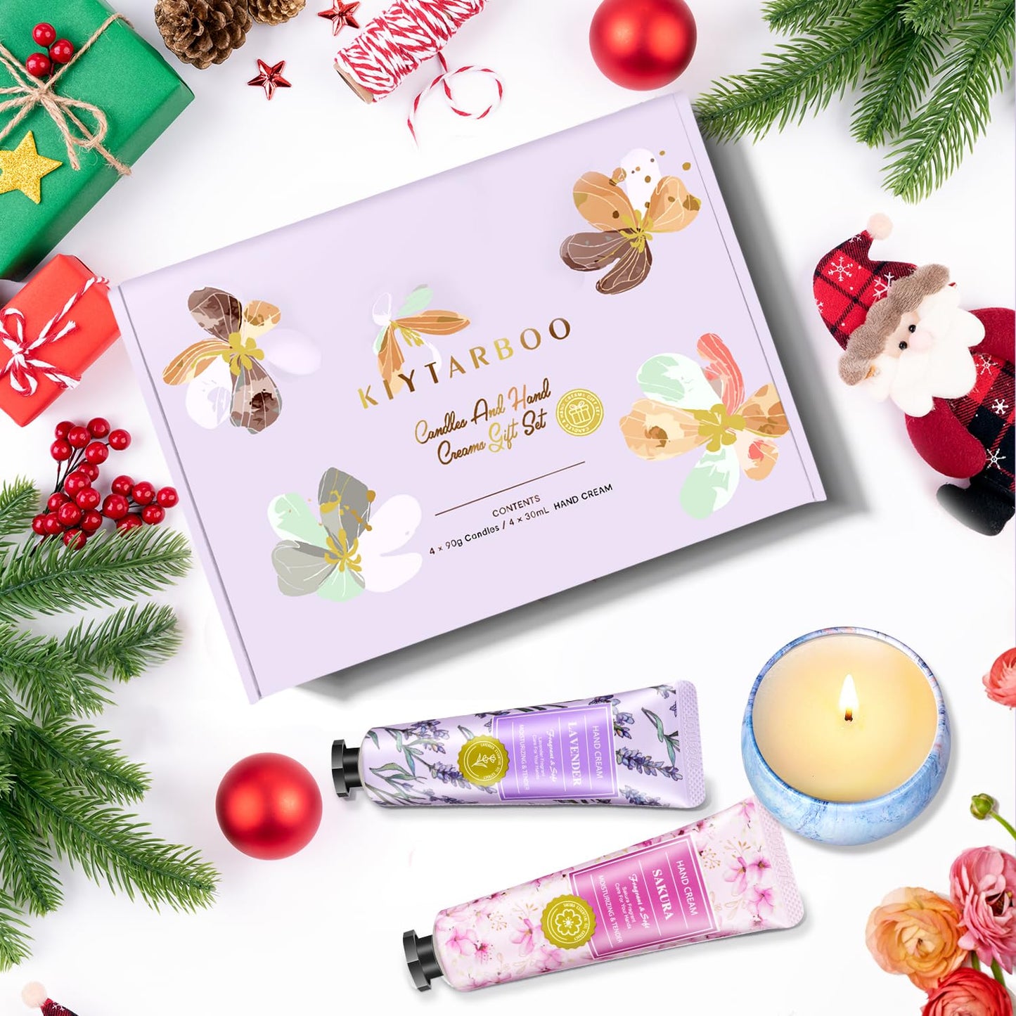 Gift Baskets for Women: Candles & Hand Cream Set – Gifts for Mom, Nurse & Teacher