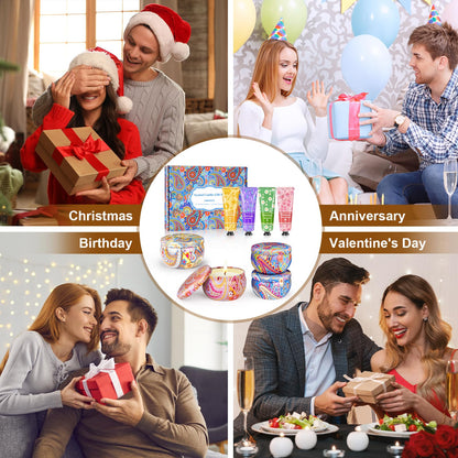Gift Baskets for Women – Scented Candles Gift Set & Hand Cream Set