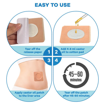 32 Pcs Castor Oil Belly Button Patches – Anti-Leakage Disposable Pack Wrap
