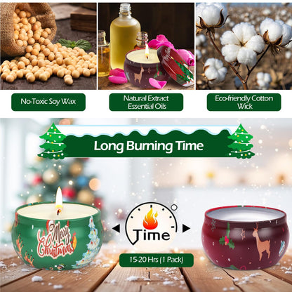 Christmas Gifts for Women: Scented Candles & Hand Cream Lotion Set | Bulk Christmas Gifts for Coworkers