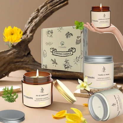 4 Pack Scented Candles for Home | Natural Soy Wax Aromatherapy Gift Set