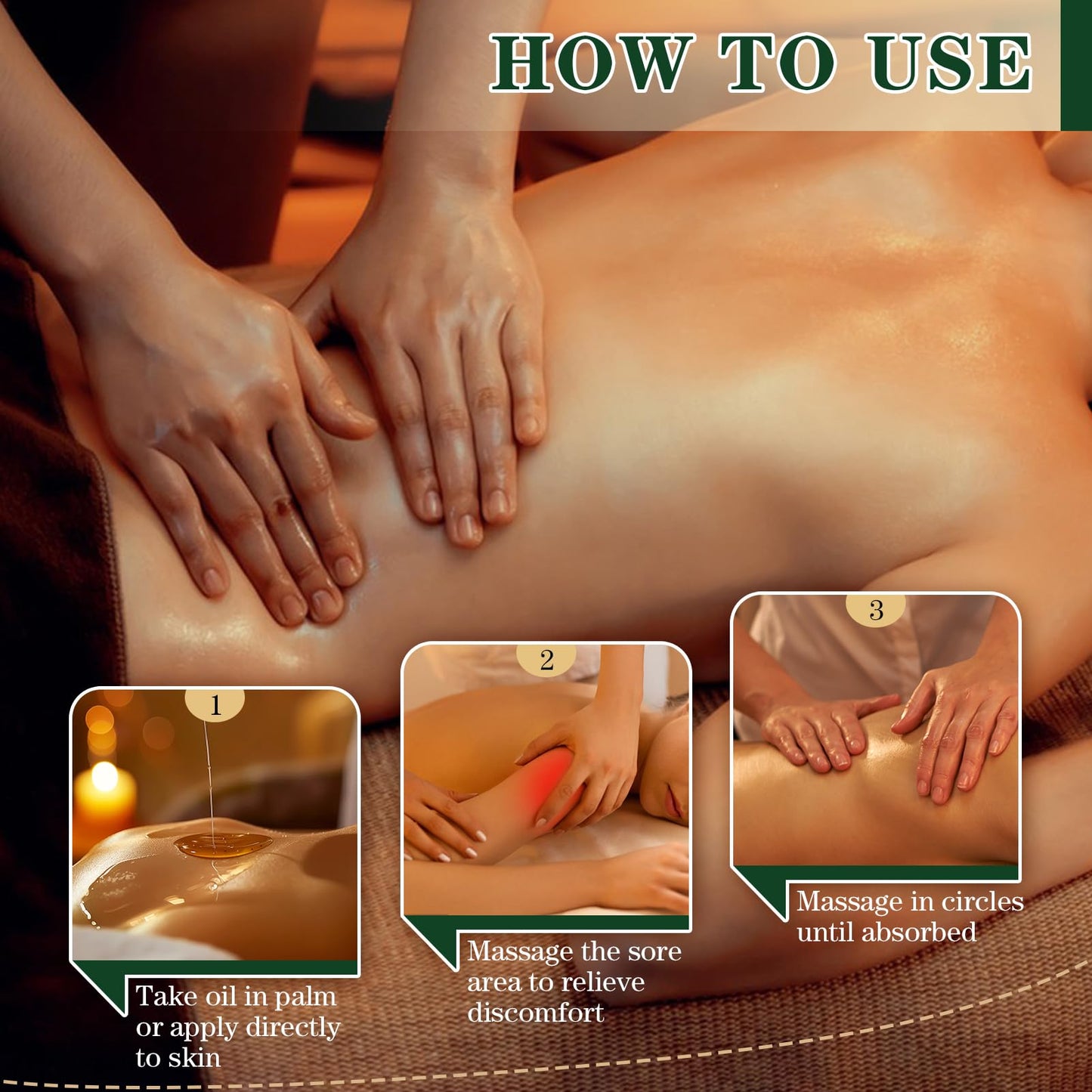 Pjordo Sore Muscle Massage Oil – 8 oz, Lavender, Arnica & Chamomile