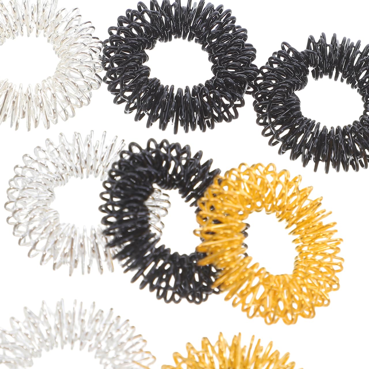12pcs Spiky Sensory Finger Massage Massager – Golden, Silver & Black