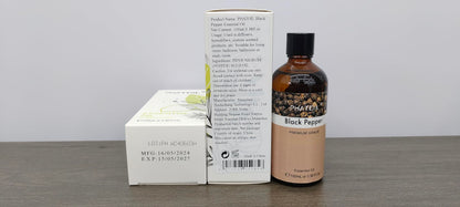 Black Pepper Essential Oil 100ml (3.38 fl oz) | PHATOIL Pure Aromatherapy Oil for Diffuser, Humidifier, DIY Soap, Candles, Bath Bombs