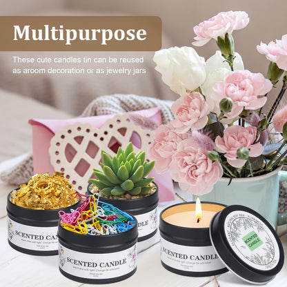 6 Pack Scented Candles Gift Set for Women & Men - Natural Soy Wax Aromatherapy Jar Candles
