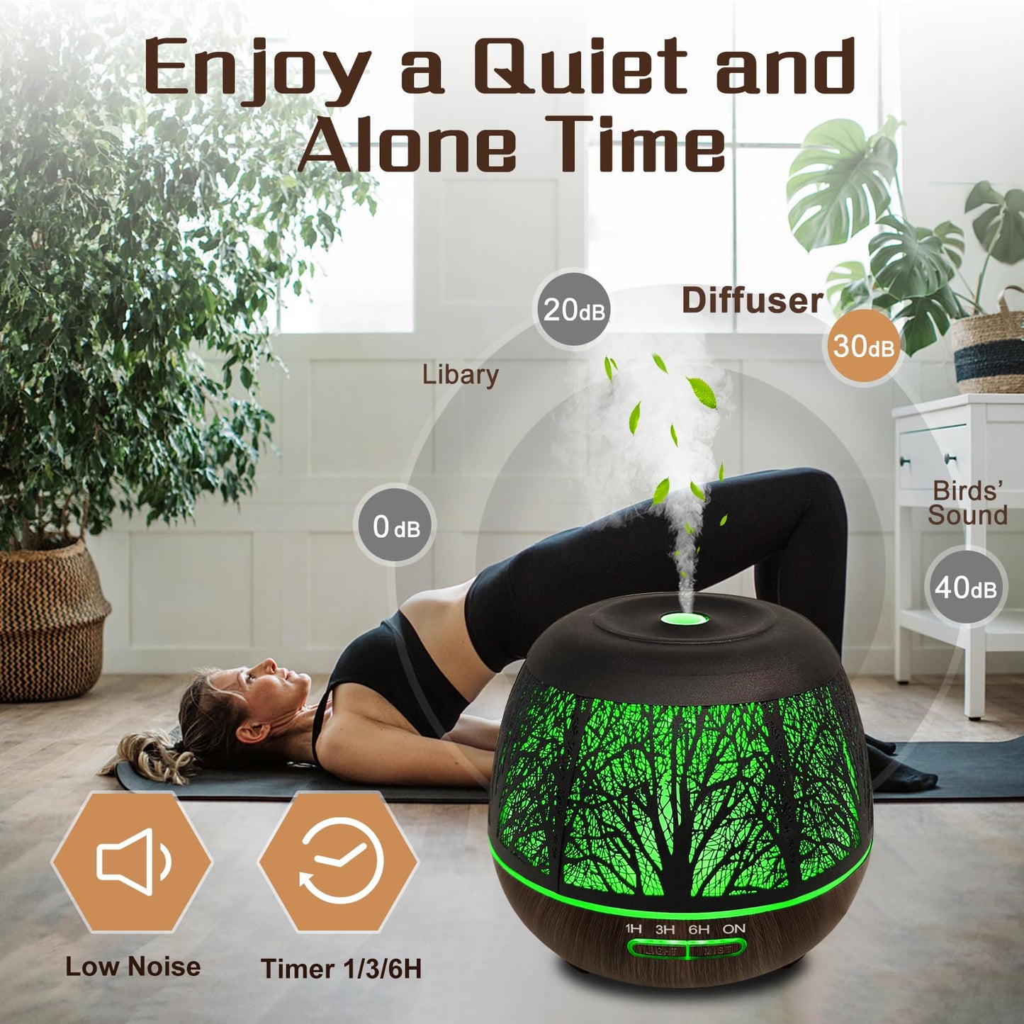Essential Oil Diffuser 400ml with Remote – Large Room Ultrasonic Humidifier