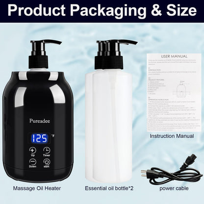 Massage Oil Warmer for Therapy, Spa, Salon, Barbershops & Home – Two Bottle Dispenser
