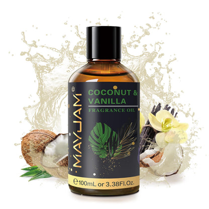 MAYJAM Coconut & Vanilla Fragrance Oil 100ml – Glass Dropper for Diffusers, Soap & Candle Making