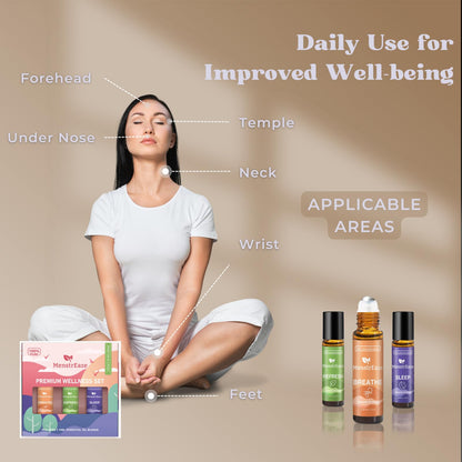 Therapeutic Grade Essential Oils Roll-On Set – Sleep, Breathe, Refresh