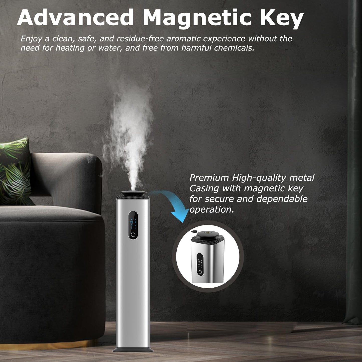 1000ML Tower Hotel Scent Diffuser with WiFi App Control – Large Space Diffuser for 10,000 Sq Ft | Silver