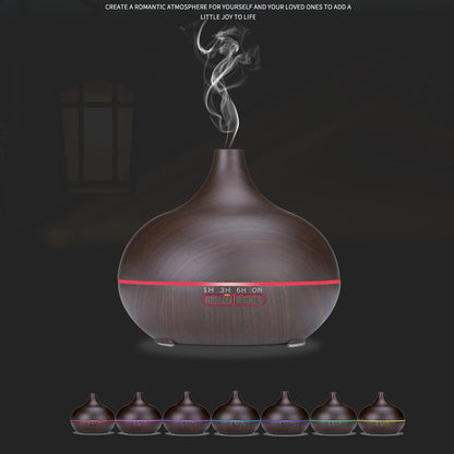 550ml Aroma Diffuser for Essential Oils – Large Room, Ultra Quiet Ultrasonic Humidifier with 7-Color LED