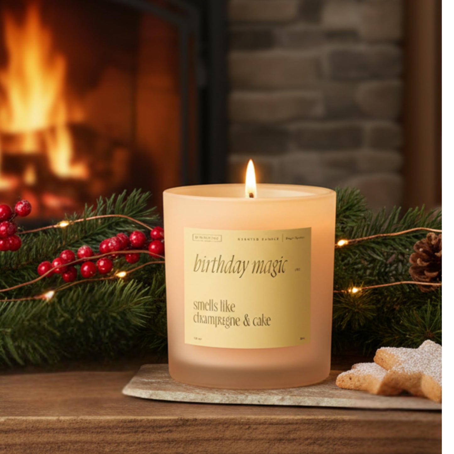 Birthday Magic Scented Candle – 10 oz, 40-50 Hour Burn | Champagne & Cake | Gifts for Women