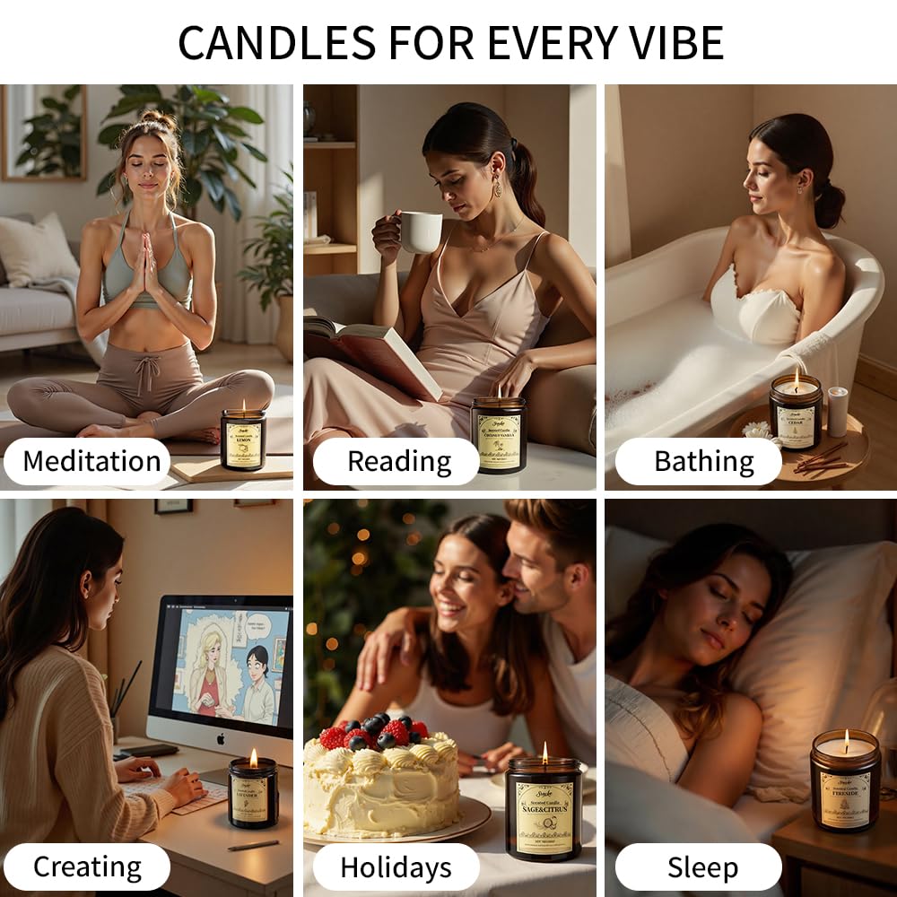 SVECKE Cedar Scented Candles – 7oz Soy Wax, Long-Lasting Aroma