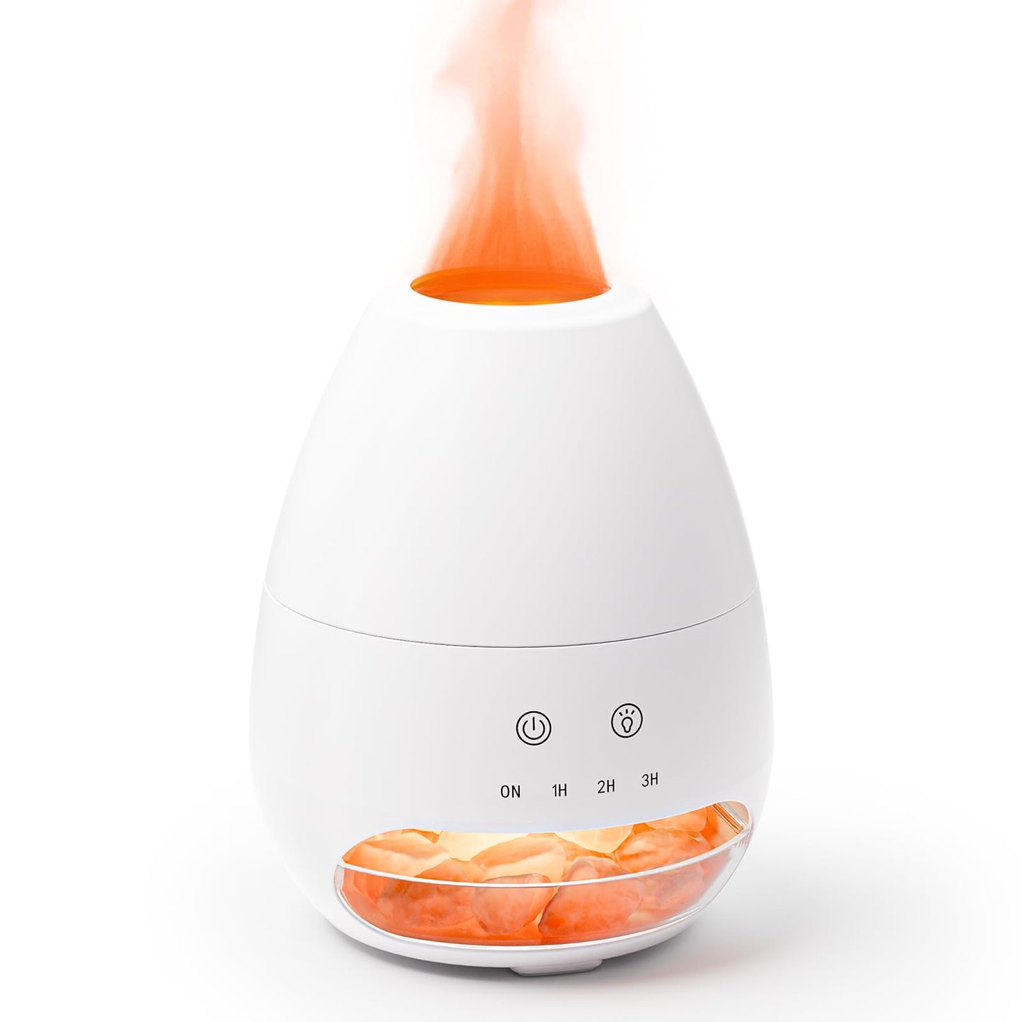 Ultrasonic Essential Oil Diffuser with Himalayan Salt Rock – Flame Effect, 100ML, Auto Off