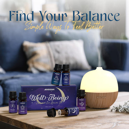Essential Oil Blends Set – ARVIDSSON Natural Diffuser Oils for Well-Being Gift