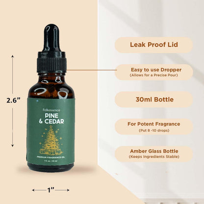 Folkulture Christmas Essential Oil for Diffuser | Pine & Cedarwood Fragrance Oil – 1.01 Fl Oz with Dropper | Aromatherapy Oils, Diffuser Oil Blends | Gift for Women