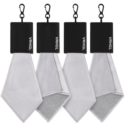 2-Sided Portable Glasses Cleaner Cloth Keychain | Reusable Microfiber Kit 6x6 in – Black
