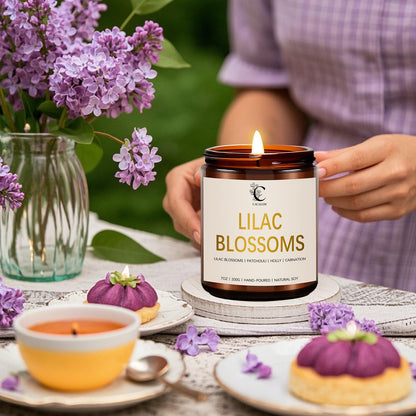 Lilac Scented Candles for Fall Decor - 7oz Long-Lasting Floral Aromatherapy