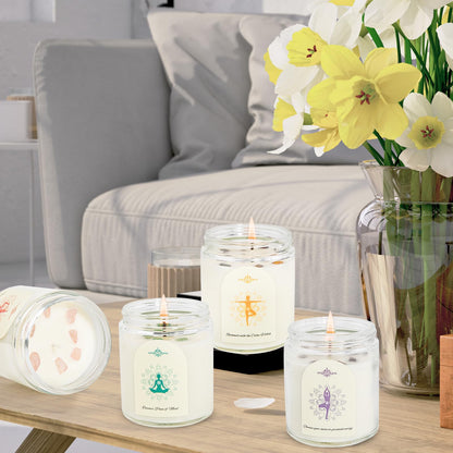 4-Pack Crystal Soy Candles – Aromatherapy Scented Gift Set for Women | 24 oz