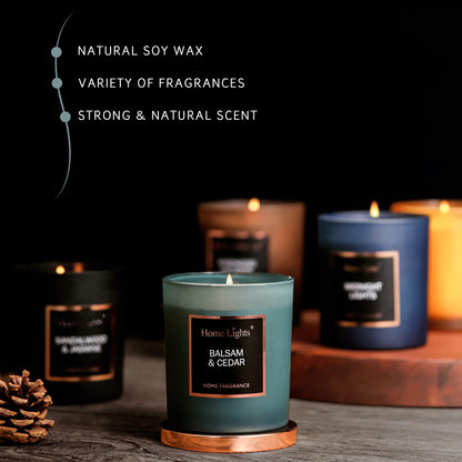 Soy Candle – 7.2 oz, 35h Burn Time | Natural Soy Wax | Balsam & Cedar
