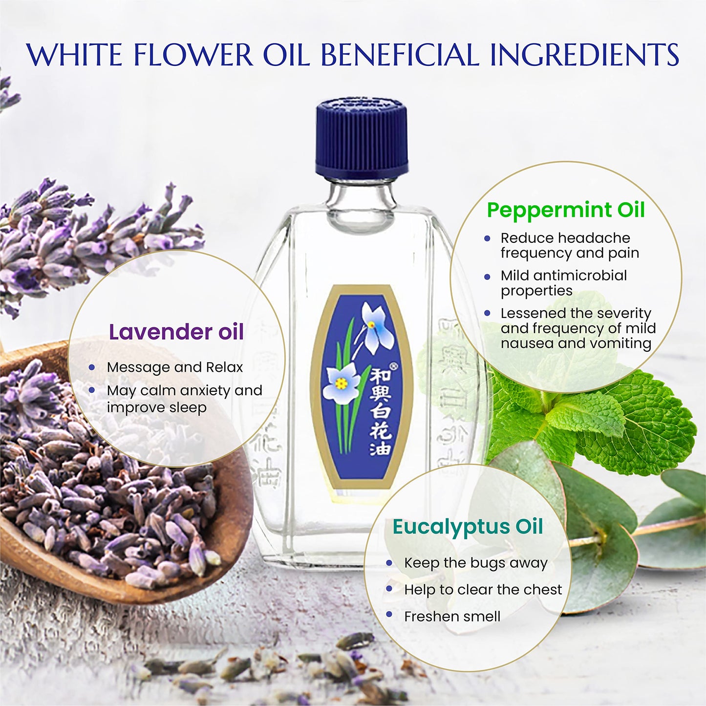 White Flower External Analgesic Balm Oil 10ml | Authentic US Import (1 Pack)