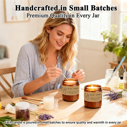 Large 9 oz Scented Candle Gift Set – 10% EO, Amber Jars (4-Pack)