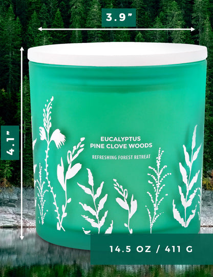 GIFTAWAY Eucalyptus Pine & Clove Balsam 3-Wick Soy Candle – Clean-Burning 14.5 oz, Cozy Winter Forest Ambience