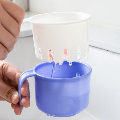 Large Denture Bath Cup with Lid & Filter – 10.6 oz (300 ml) Denture Soaking Box