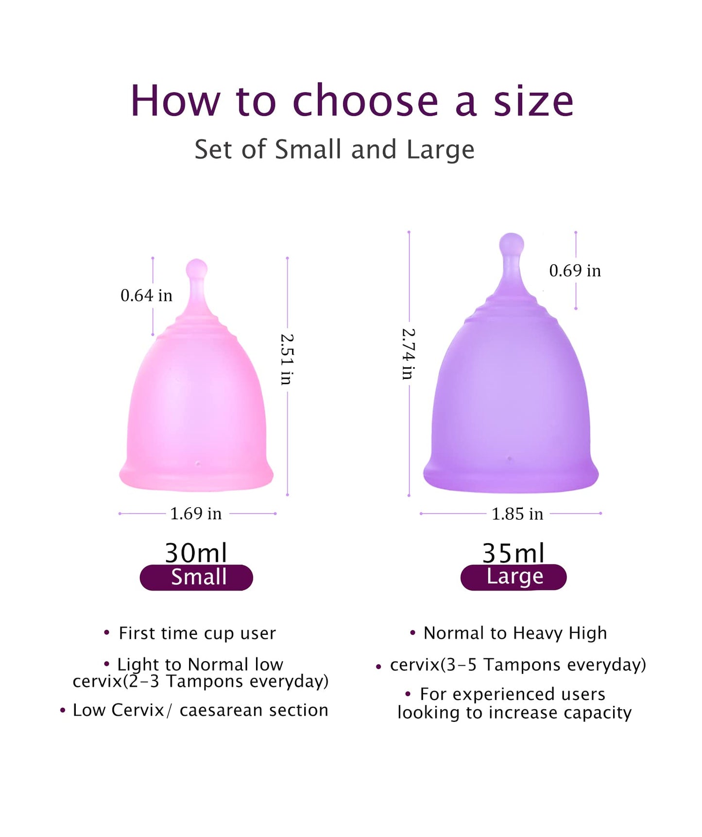 Ginalaia Menstrual Cups with Collapsible Storage - Leak-Proof, Medical-Grade Silicone