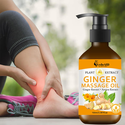Ginger Massage Oil for Lymphatic Drainage, Sore Muscle Relief & Spa Therapy