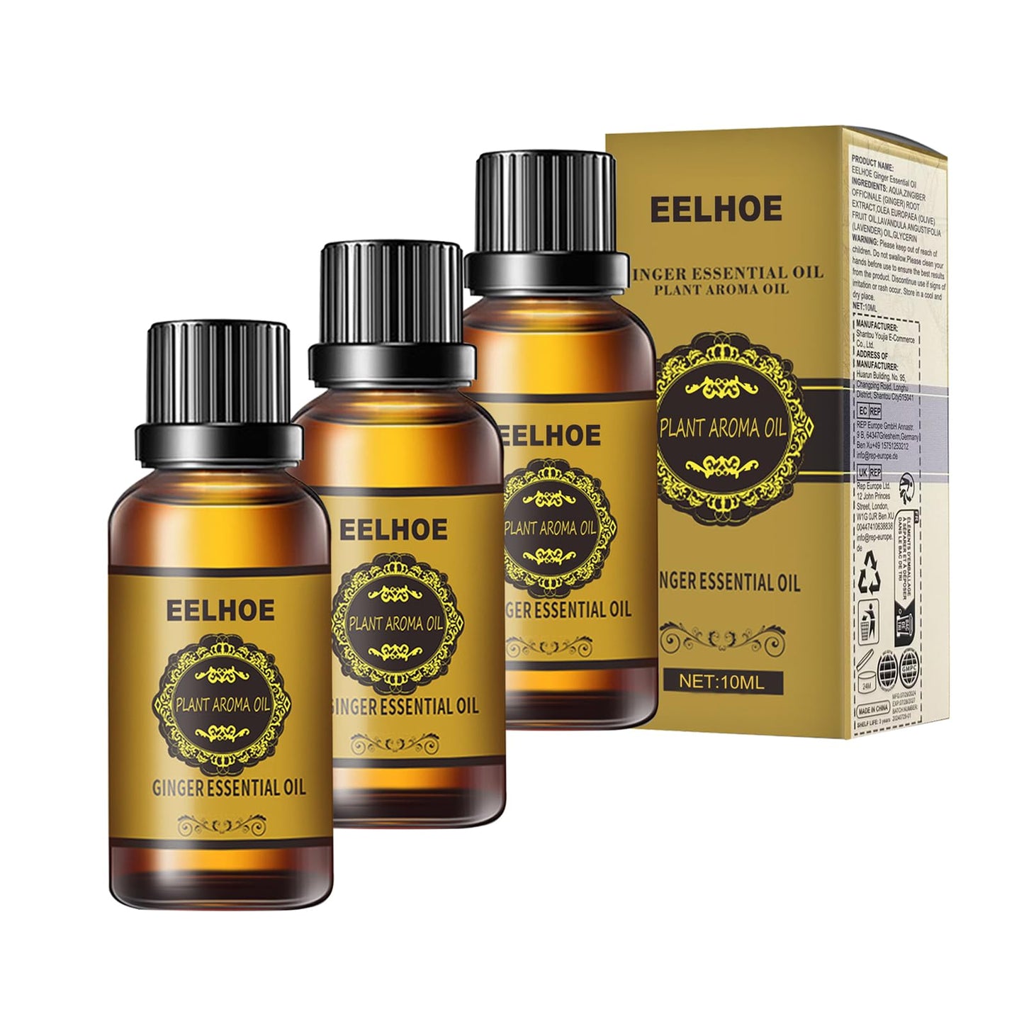 Ginger Essential Oil 10ml - Lymphatic Drainage Massage | Detox & Circulation