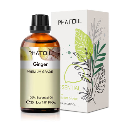 Ginger Essential Oil 30ML | PHATOIL Pure Essential Oil Singles for Aromatherapy, Diffusers, DIY Candles & Soaps