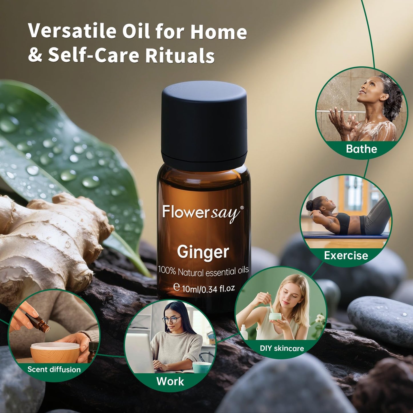 Organic Ginger Essential Oil 10ml – USDA Certified, 100% Pure