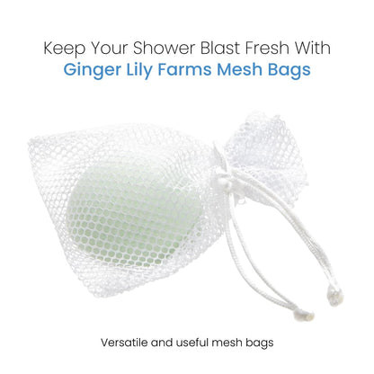 Ginger Lily Farms Botanicals Shower Blast Mesh Bag – 12 Pack (White)