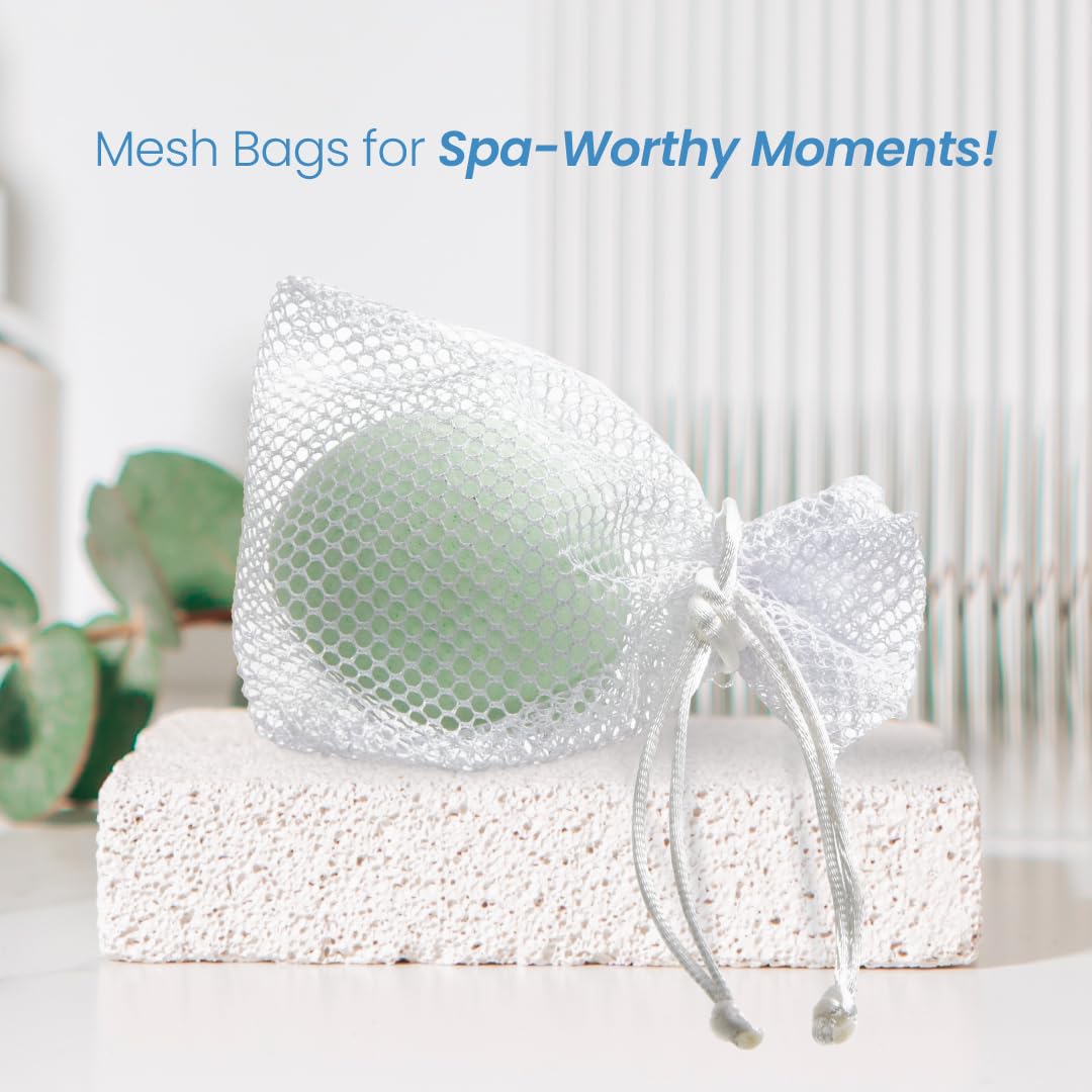 Ginger Lily Farms Botanicals Shower Blast Mesh Bag – 12 Pack (White)